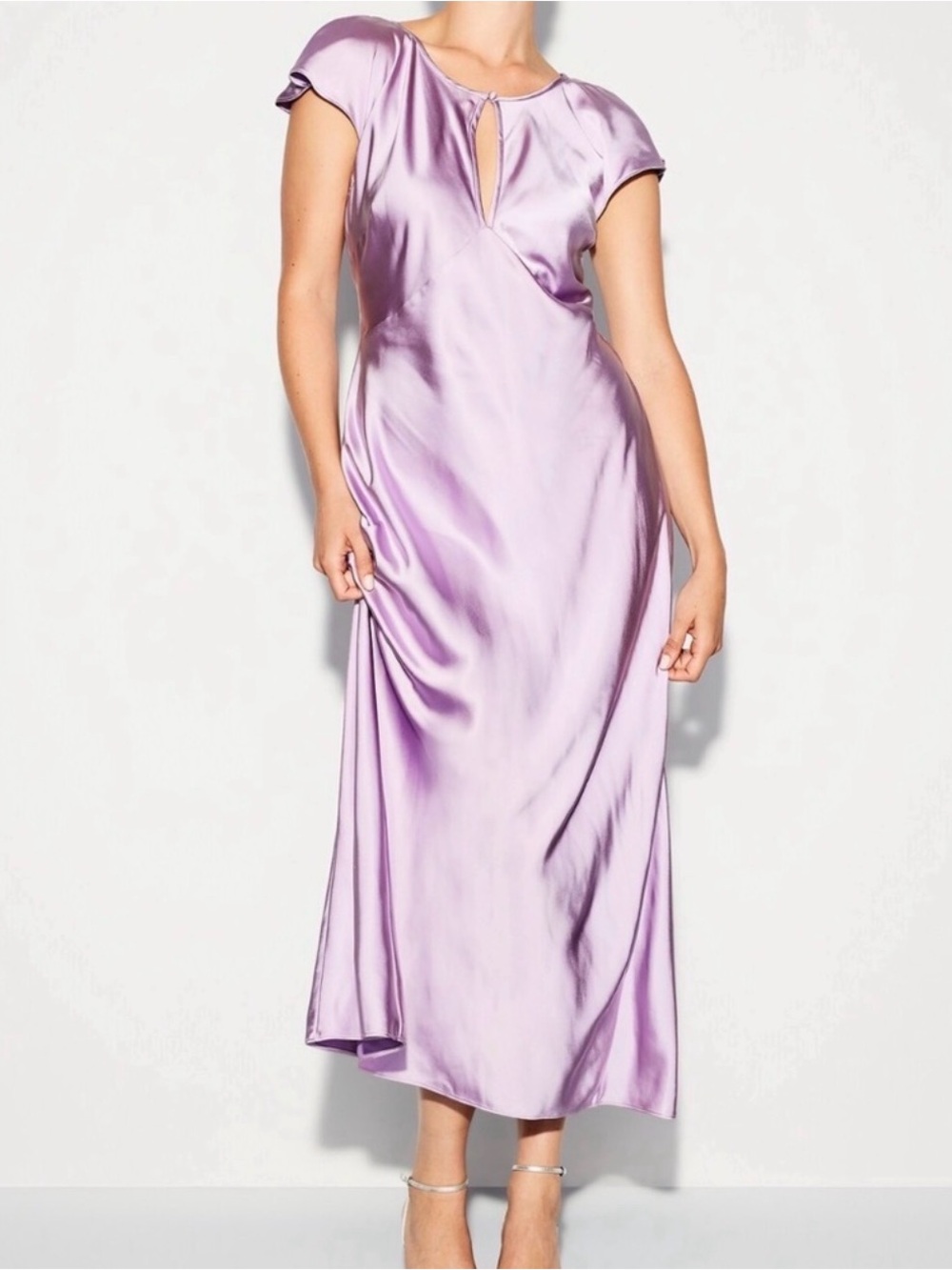 The Occasion by Old Navy Flutter Sleeve Keyhole Satin Maxi Dress